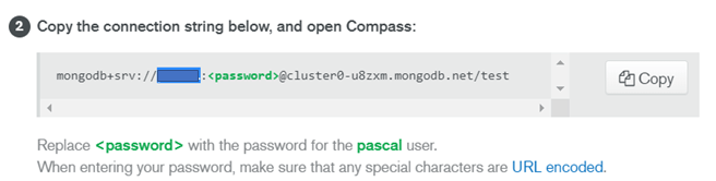 Atlas MongoDB connection string copy