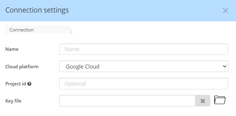 BigQuery connection settings