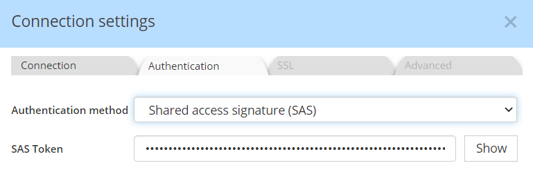 Cloud Storage - Azure SAS Token auth