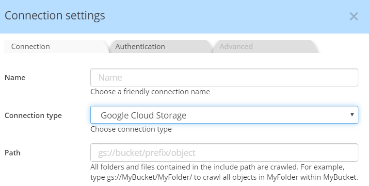 Parquet Cloud Storage - Google connection