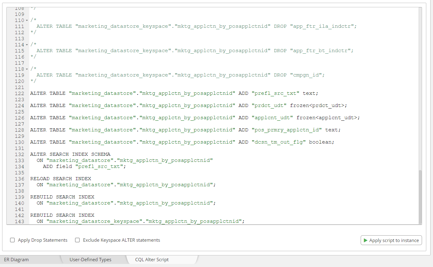 Compare and Merge ALTER script