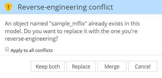 Conflict resolution dialog