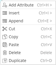 Contextual menu - attributes