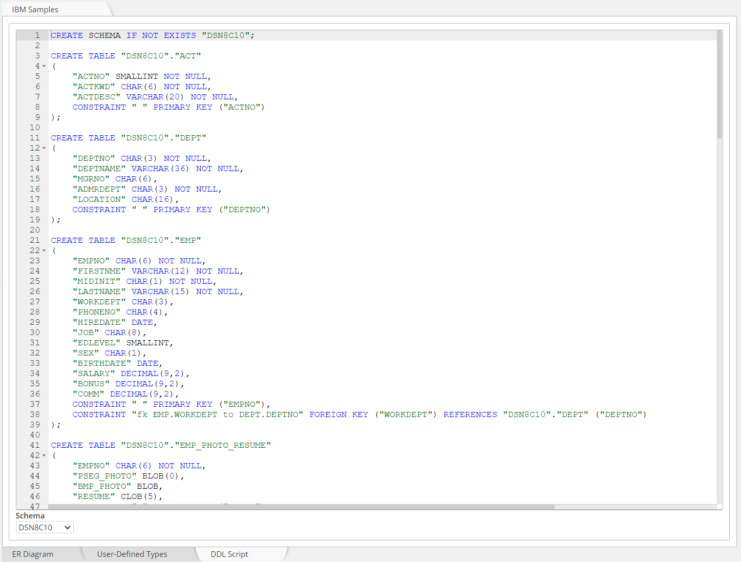 Db2 DDL forward-engineering