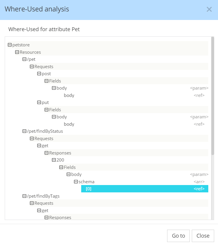 Definition where-used dialog