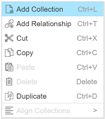 ER Diagram - contextual menu - add collection