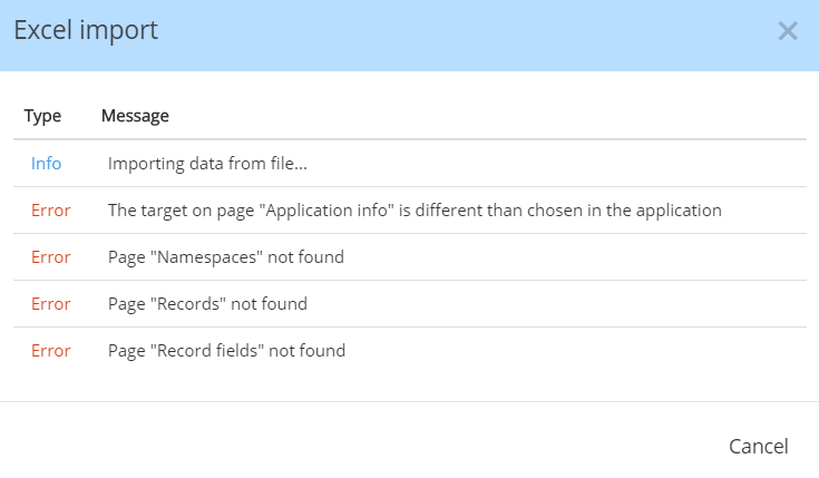 Excel reverse-engineering validation - error