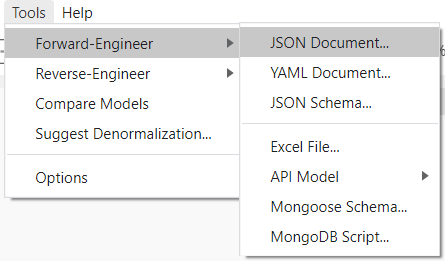 Forward-Engineering - JSON Document