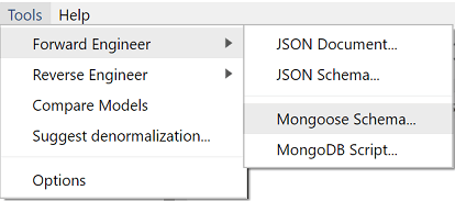 Forward-Engineering - Mongoose Schema