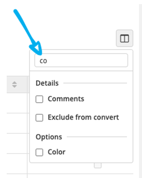 Grid view column search