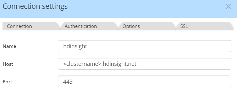 Hive - HDInsight connection