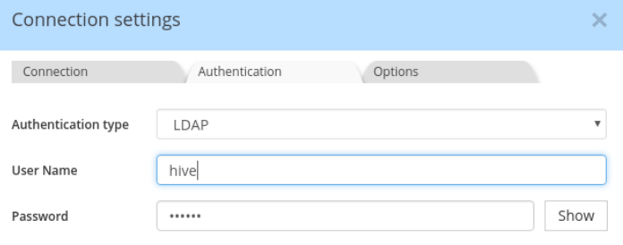 Hive - LDAP Connection Settings