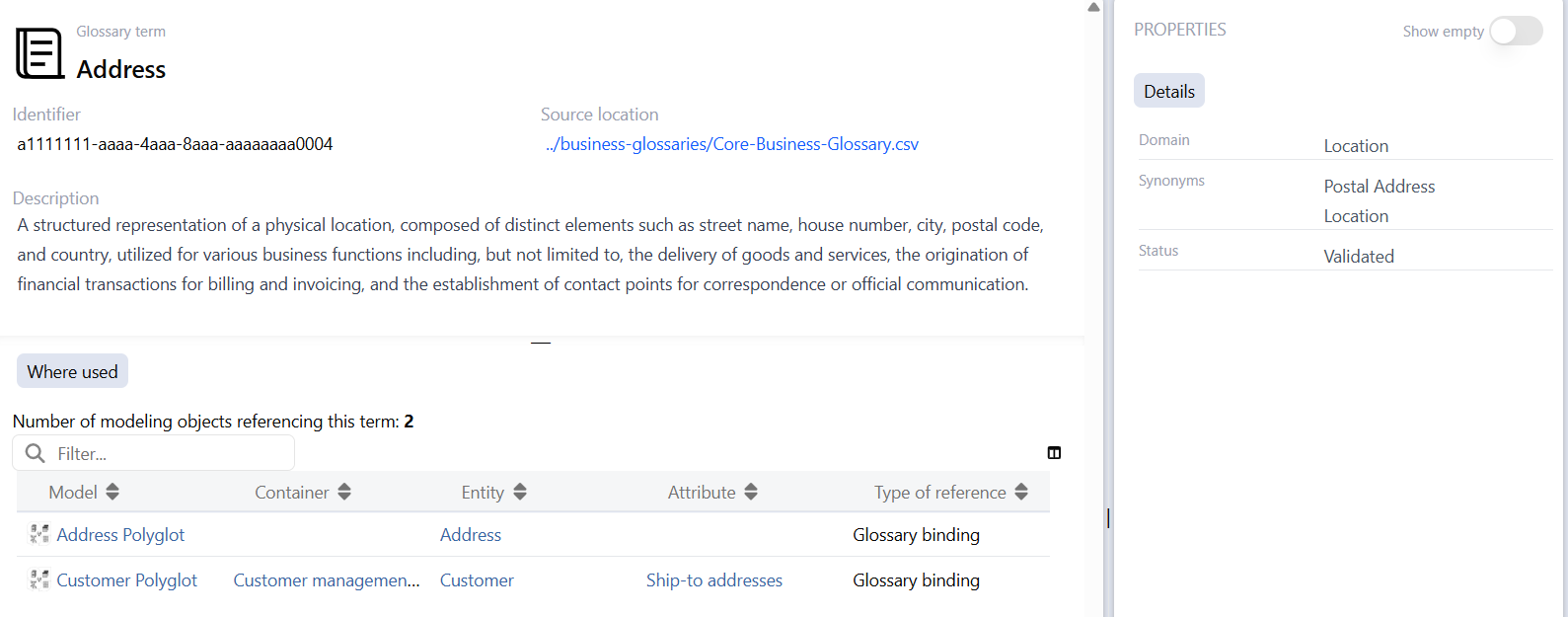 Hub glossary term