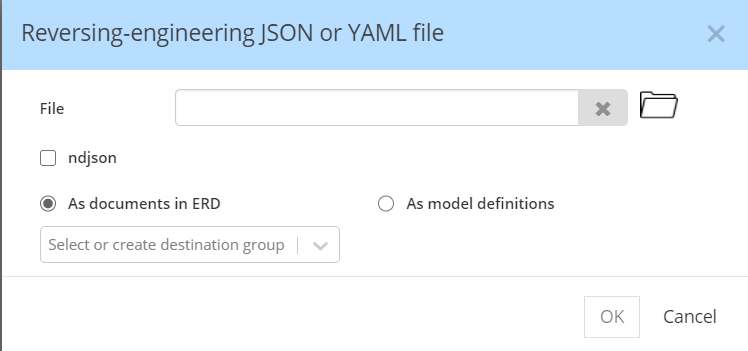 YAML Doc reverse-engineering dialog