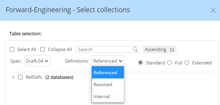 JSON Schema FE Referenced definitions