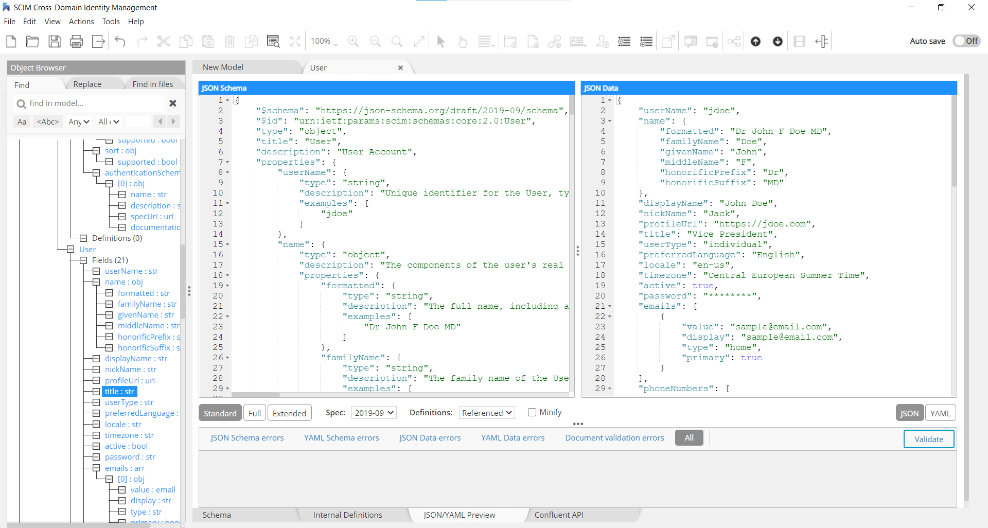 JSON Schema preview