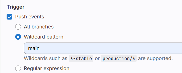 Model Hub GitLab create webhook trigger