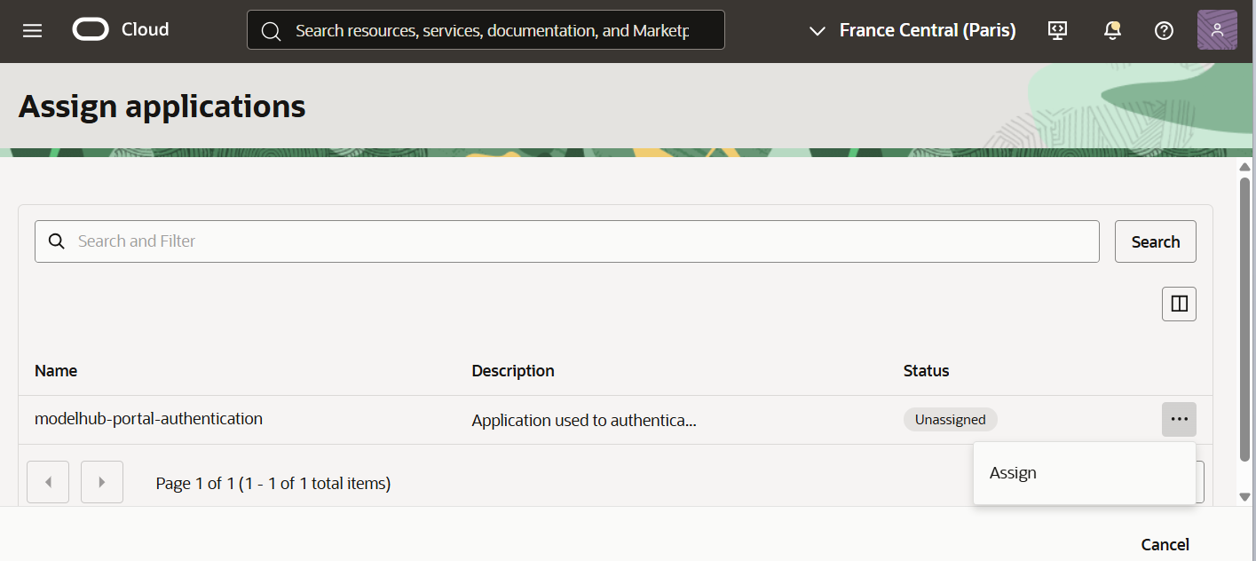 OCI Identity and Security link user to app