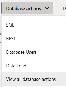 OCI view all database actions