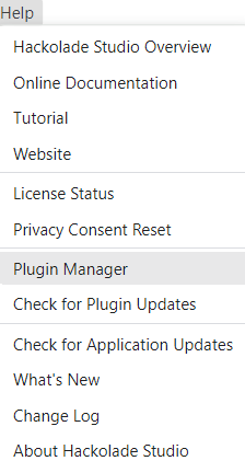 Plugin Manager menu new