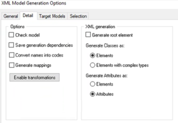 PowerDesigner - Export to XML Details