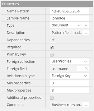 Properties pane - field details1