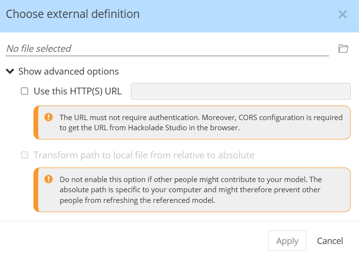 Remote refs expanded dialog
