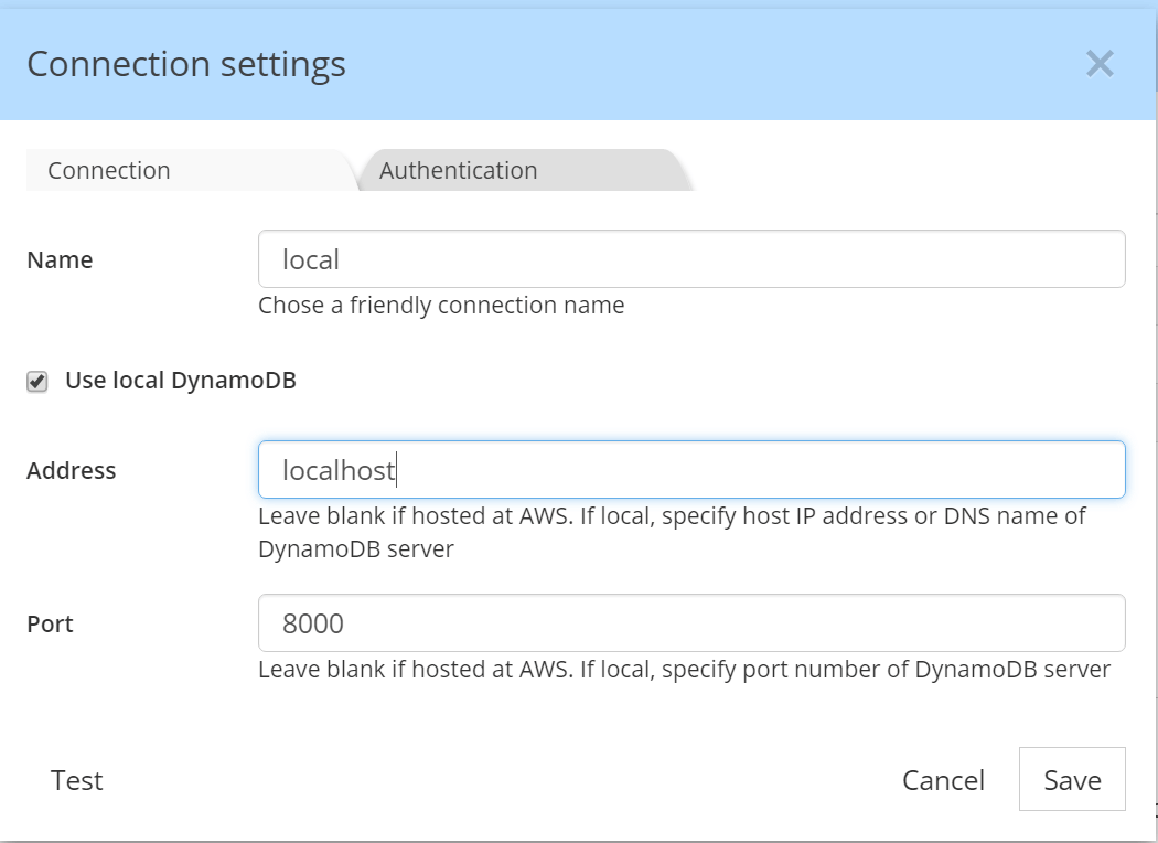 Reverse-Engineering - DynamoDB connection local