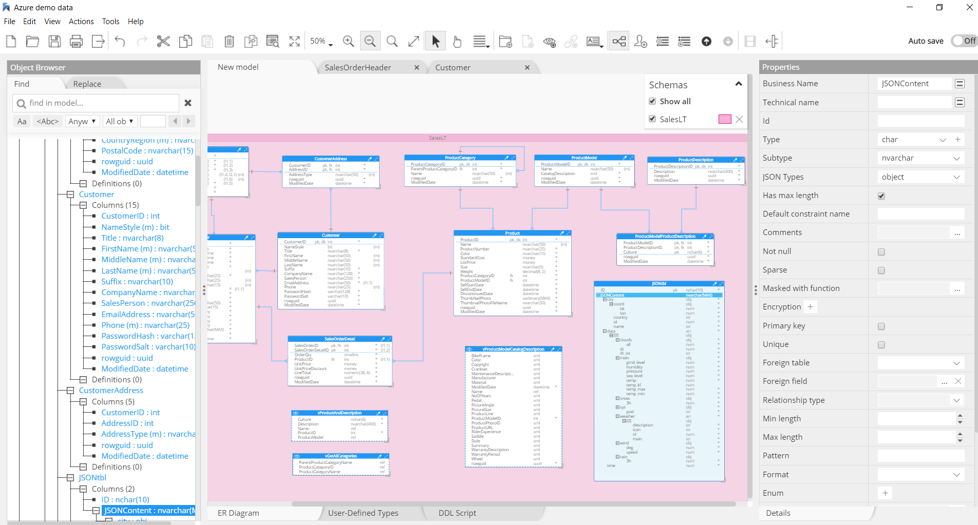 SQL Server workspace