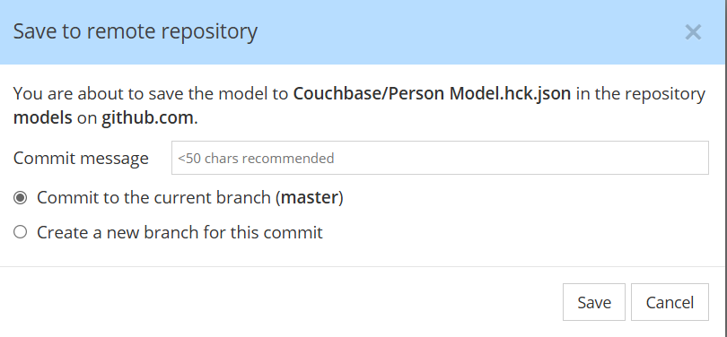 Save to remote repository commit dialog