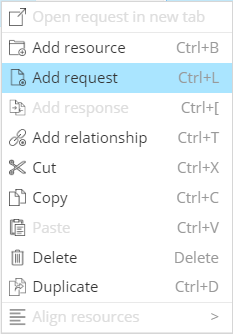 OpenAPI - Add request contextual menu