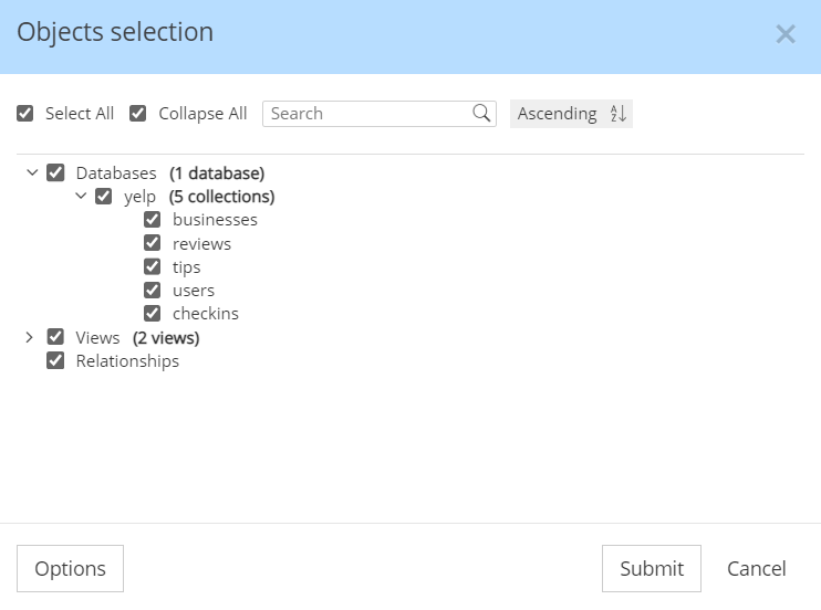 Tools Options - FE Excel Export Objet Select