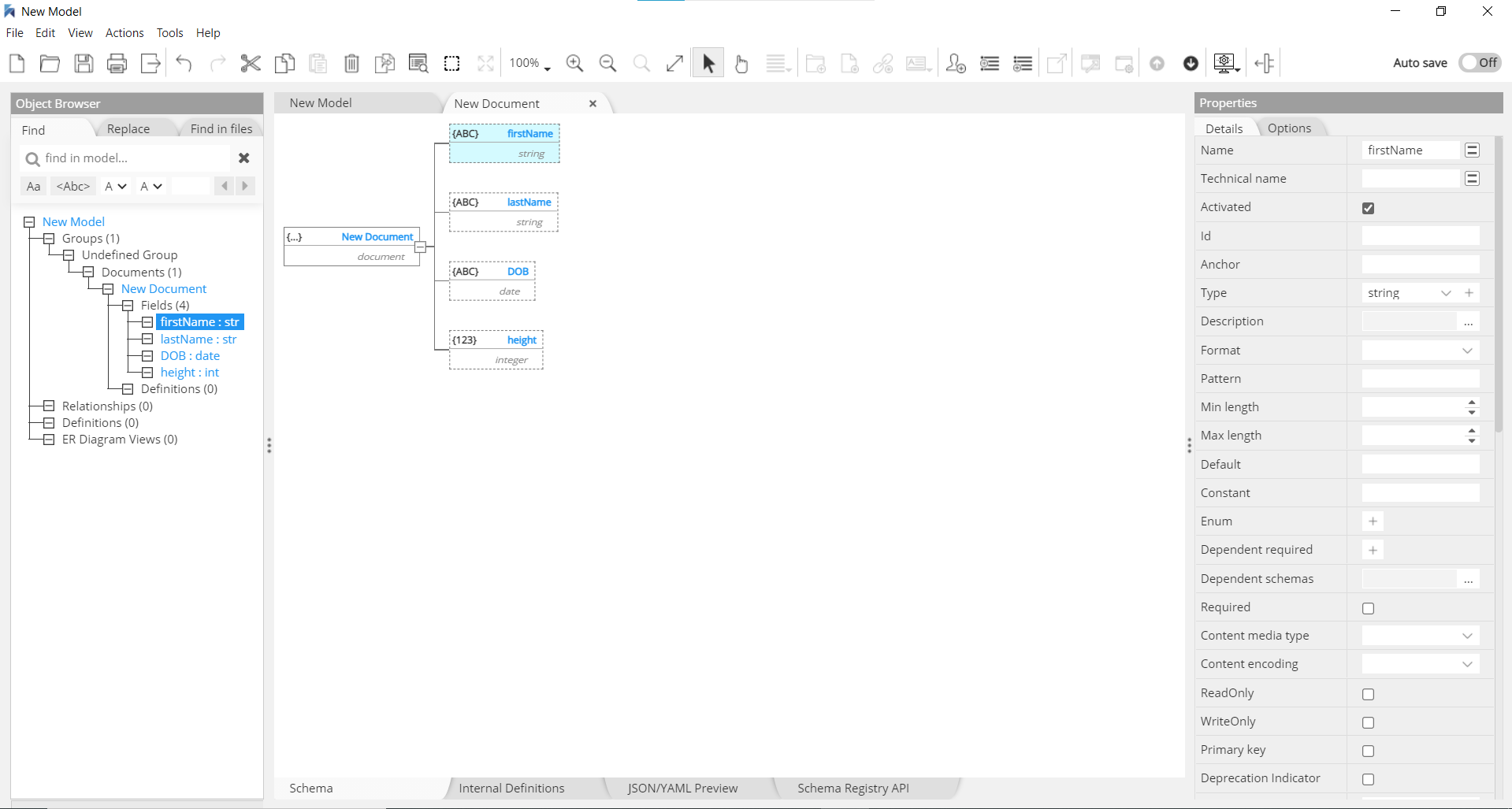 Tutorial - hierarchical schema view