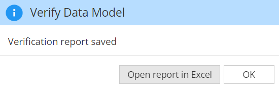 Verify Data Model - open in Excel