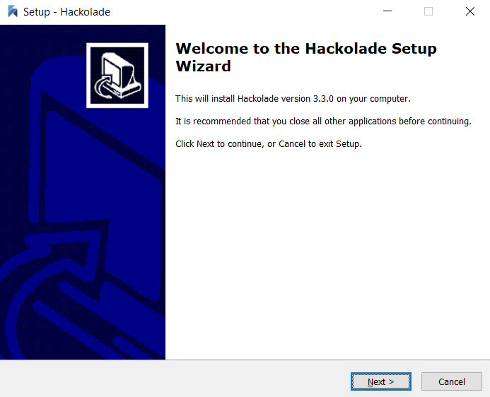 Windows install - Welcome page