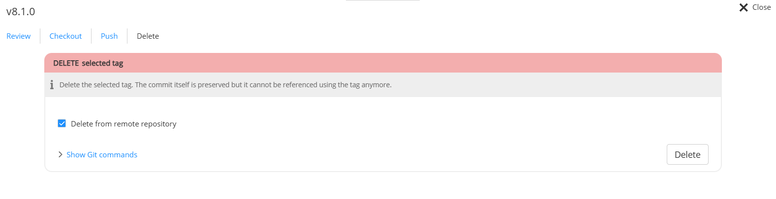 Workgroup - Delete a tag
