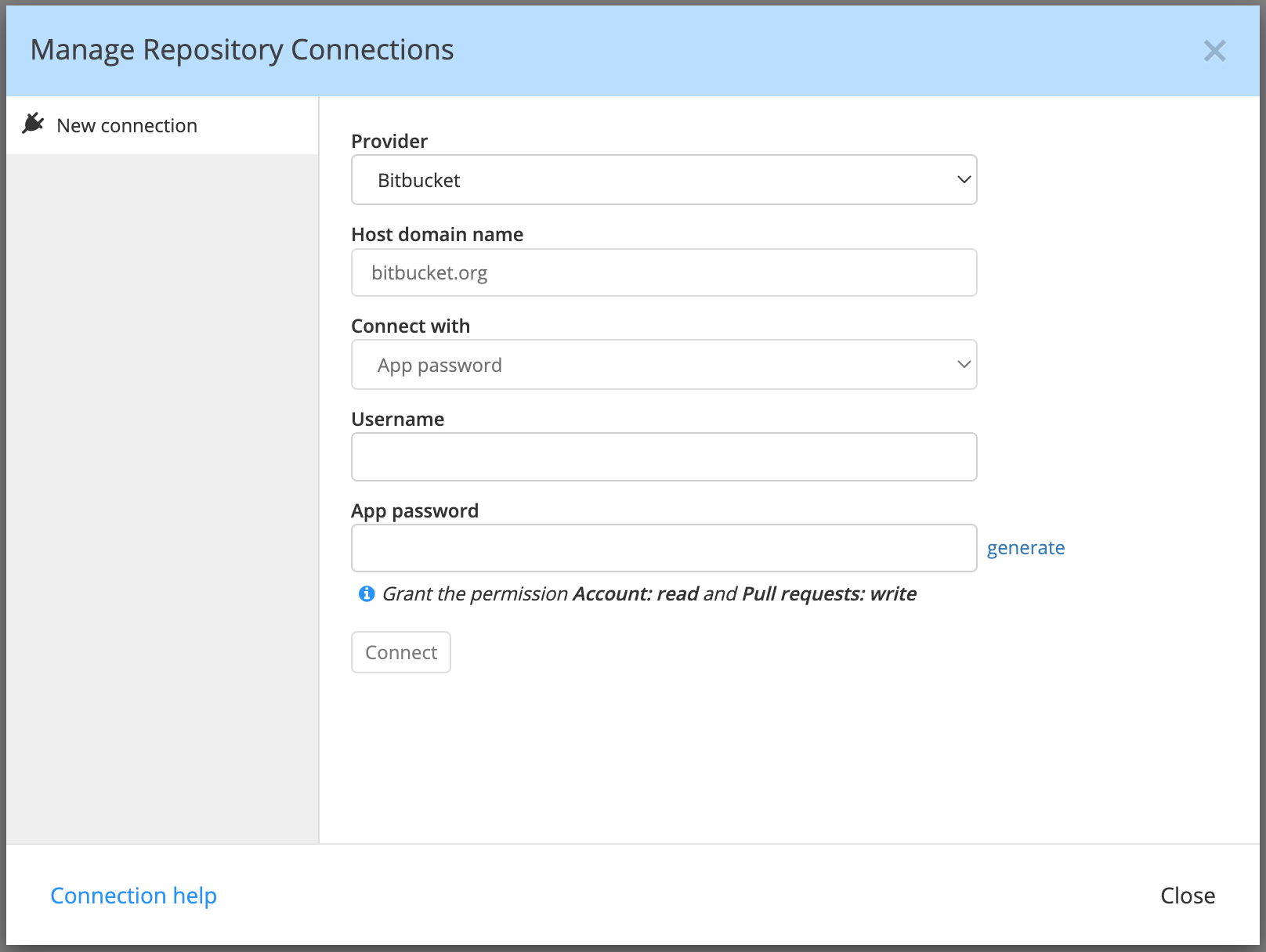 Workgroup - manage hub connections - Bitbucket Cloud