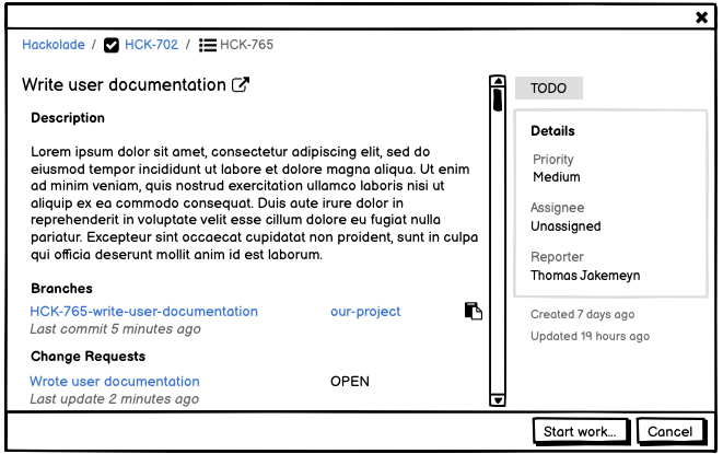 Workgroup Jira issue details