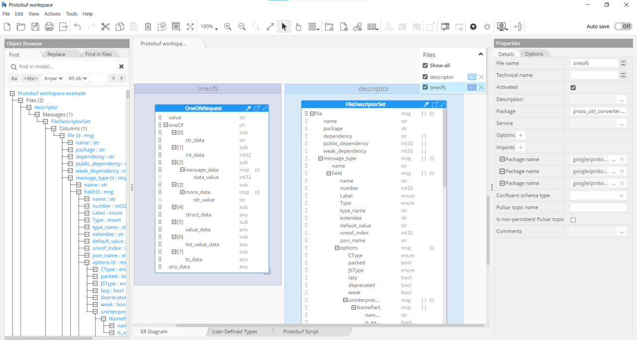 Protobuf schema editor